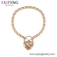 71862 Xuping simple estilo fantasía amor pulsera en forma de corazón joyas de oro